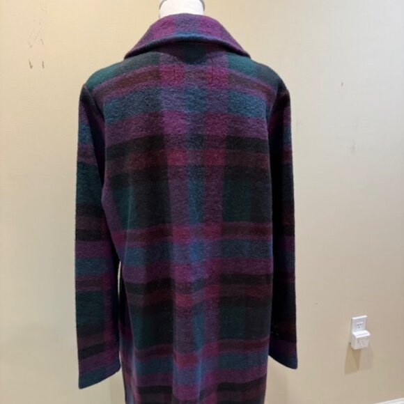 Nicole Miller Plaid Coat Sz XL - Picture 6 of 8